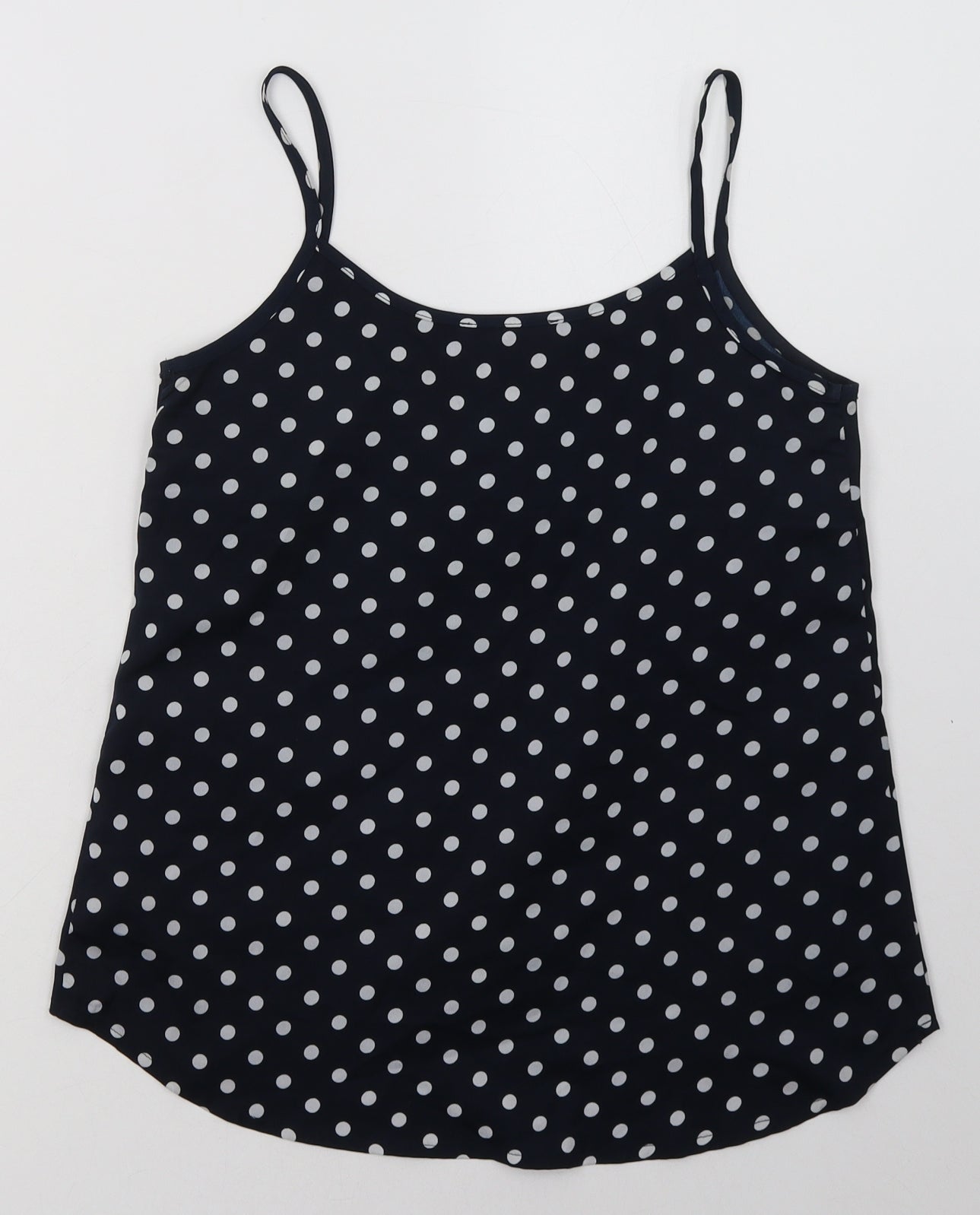 Primark Womens Blue Polka Dot Polyester Basic Tank Size 8 Scoop Neck