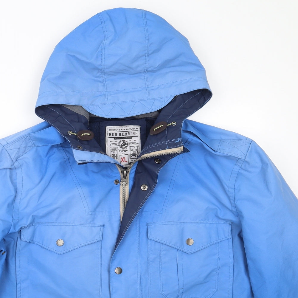 Womens UK Size XL Red Herring Blue Rain Coat