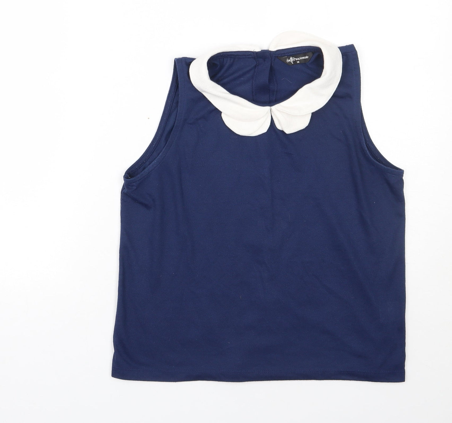 Womens UK Size 10 Internacionale Blue Basic Tank