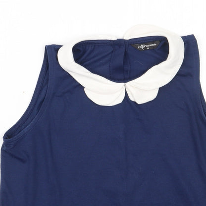 Womens UK Size 10 Internacionale Blue Basic Tank
