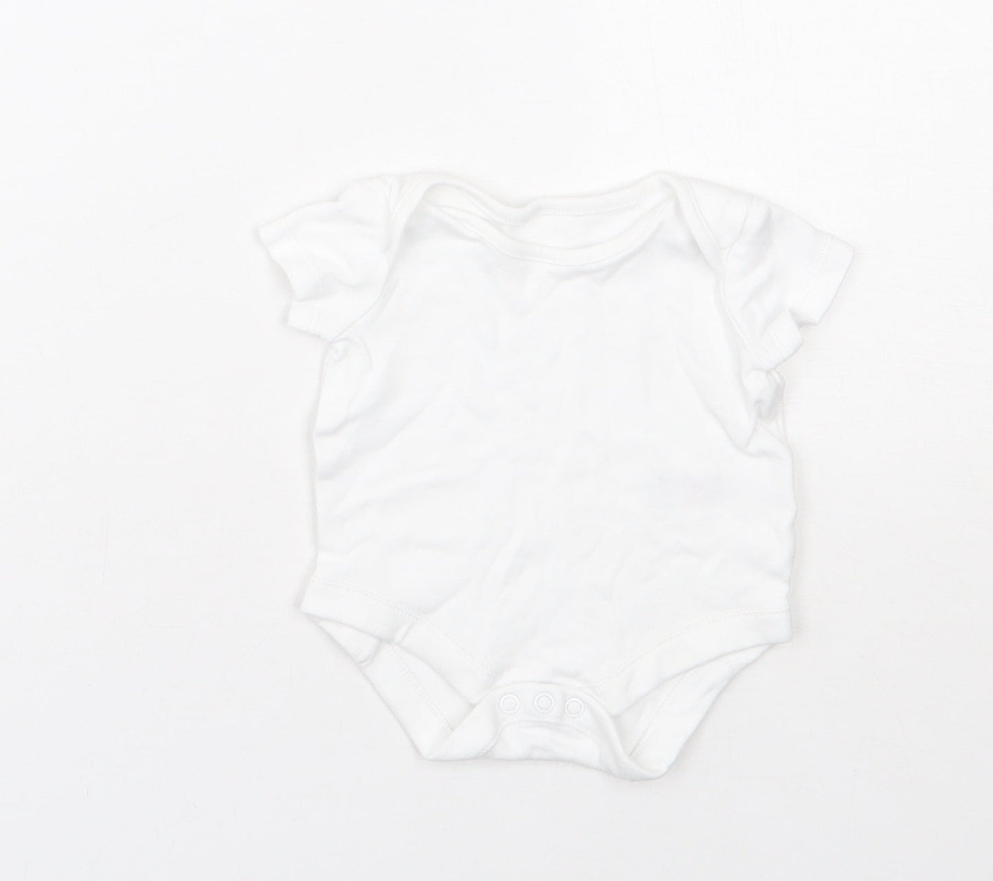 F&F Baby White  Cotton Babygrow One-Piece Size Newborn  Snap - 0-1 Months