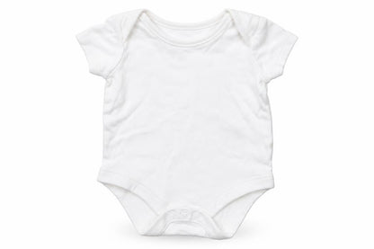 Front view of F&F Baby White Cotton Babygrow One-Piece Size Newborn Snap - 0-1 Months