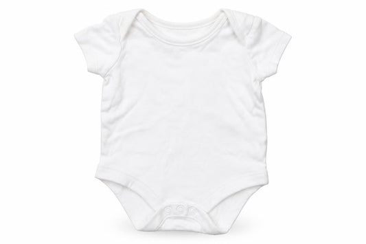 Front view of F&F Baby White Cotton Babygrow One-Piece Size Newborn Snap - 0-1 Months