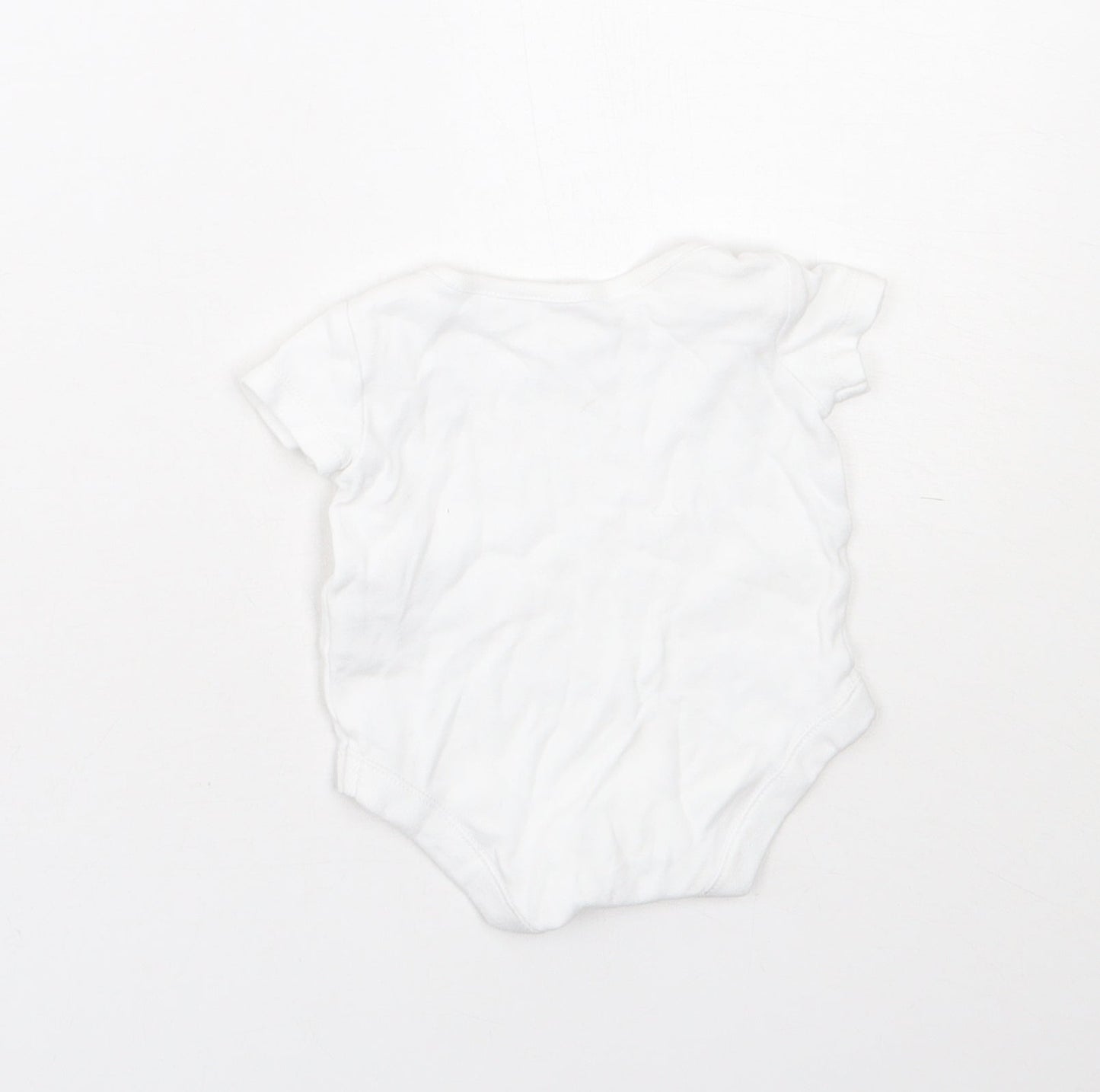 F&F Baby White  Cotton Babygrow One-Piece Size Newborn  Snap - 0-1 Months