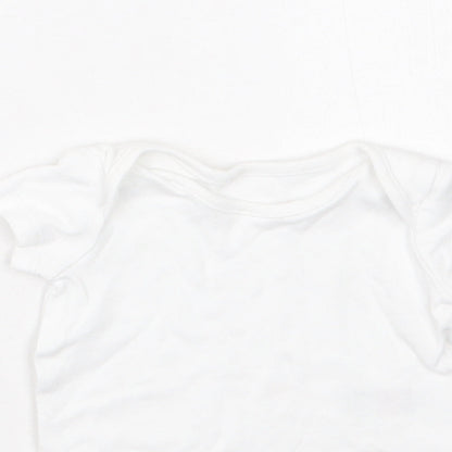 F&F Baby White  Cotton Babygrow One-Piece Size Newborn  Snap - 0-1 Months