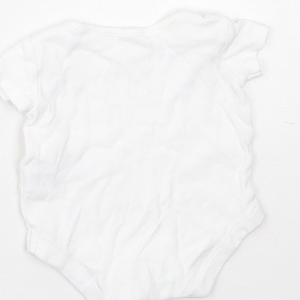 F&F Baby White  Cotton Babygrow One-Piece Size Newborn  Snap - 0-1 Months