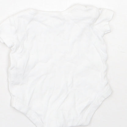 F&F Baby White  Cotton Babygrow One-Piece Size Newborn  Snap - 0-1 Months