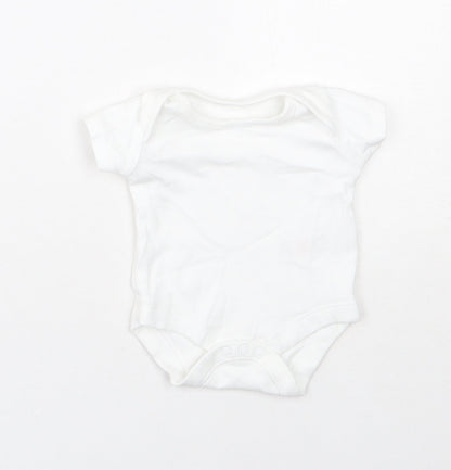F&F Baby White  Cotton Babygrow One-Piece Size Newborn