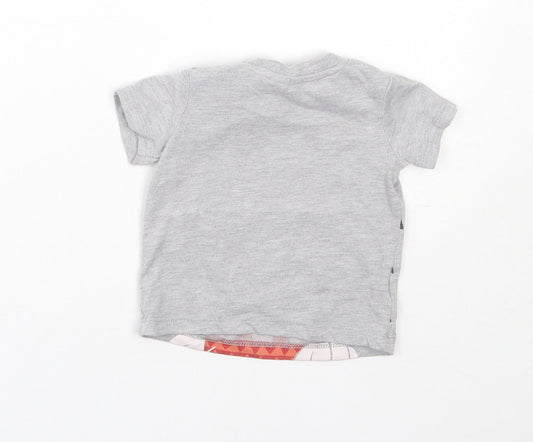 Disney Baby Grey  Cotton Basic T-Shirt Size 6-9 Months Round Neck  - Mickey Mouse