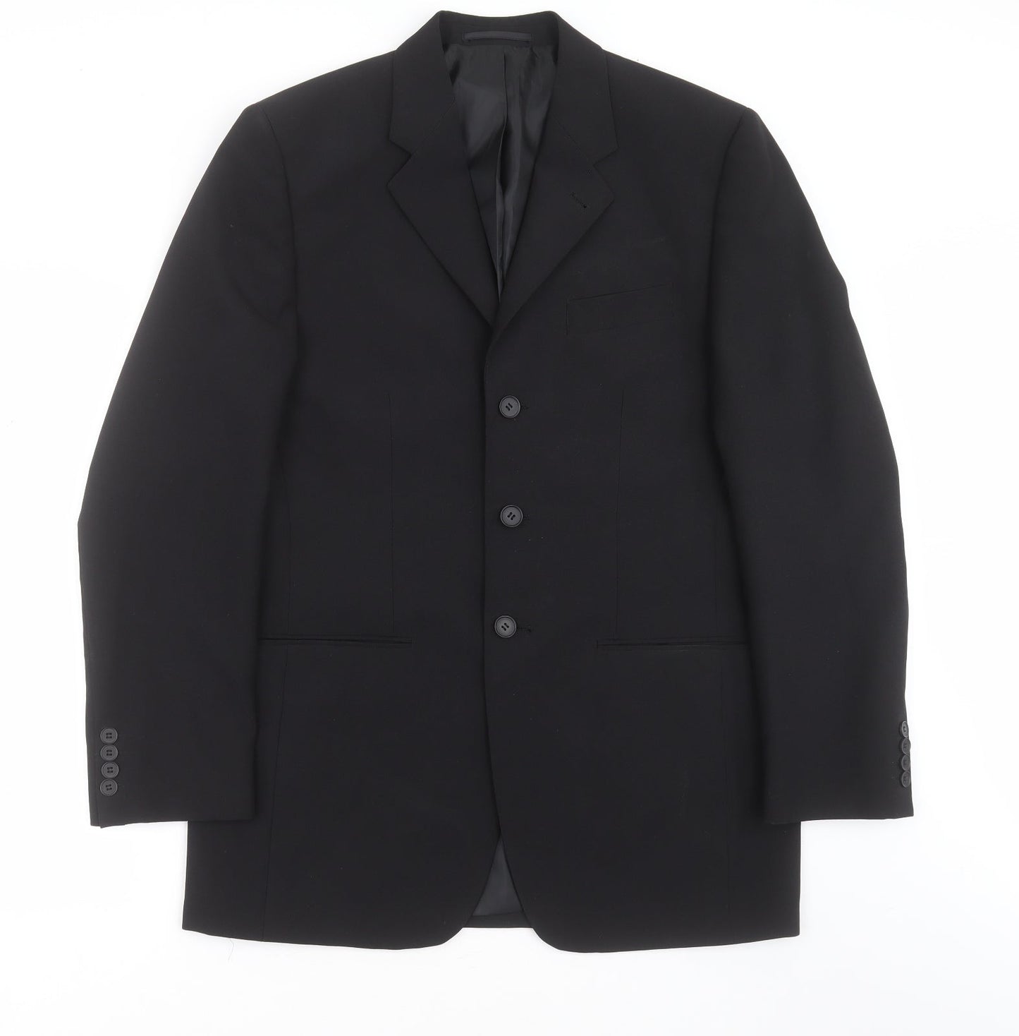 George Mens Black  Polyester Jacket Suit Jacket Size 38