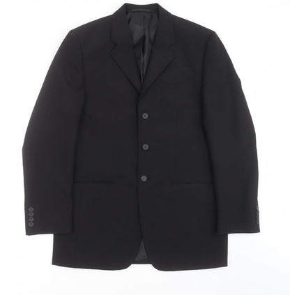 George Mens Black  Polyester Jacket Suit Jacket Size 38