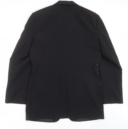 George Mens Black  Polyester Jacket Suit Jacket Size 38