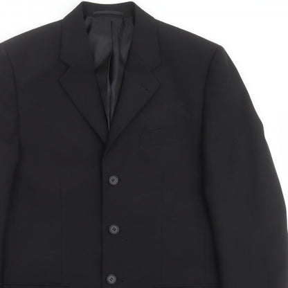George Mens Black  Polyester Jacket Suit Jacket Size 38
