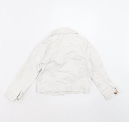 Primark Girls White   Jacket  Size 4-5 Years  Button