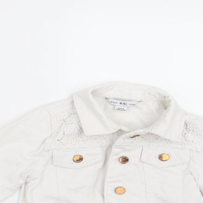 Primark Girls White   Jacket  Size 4-5 Years  Button