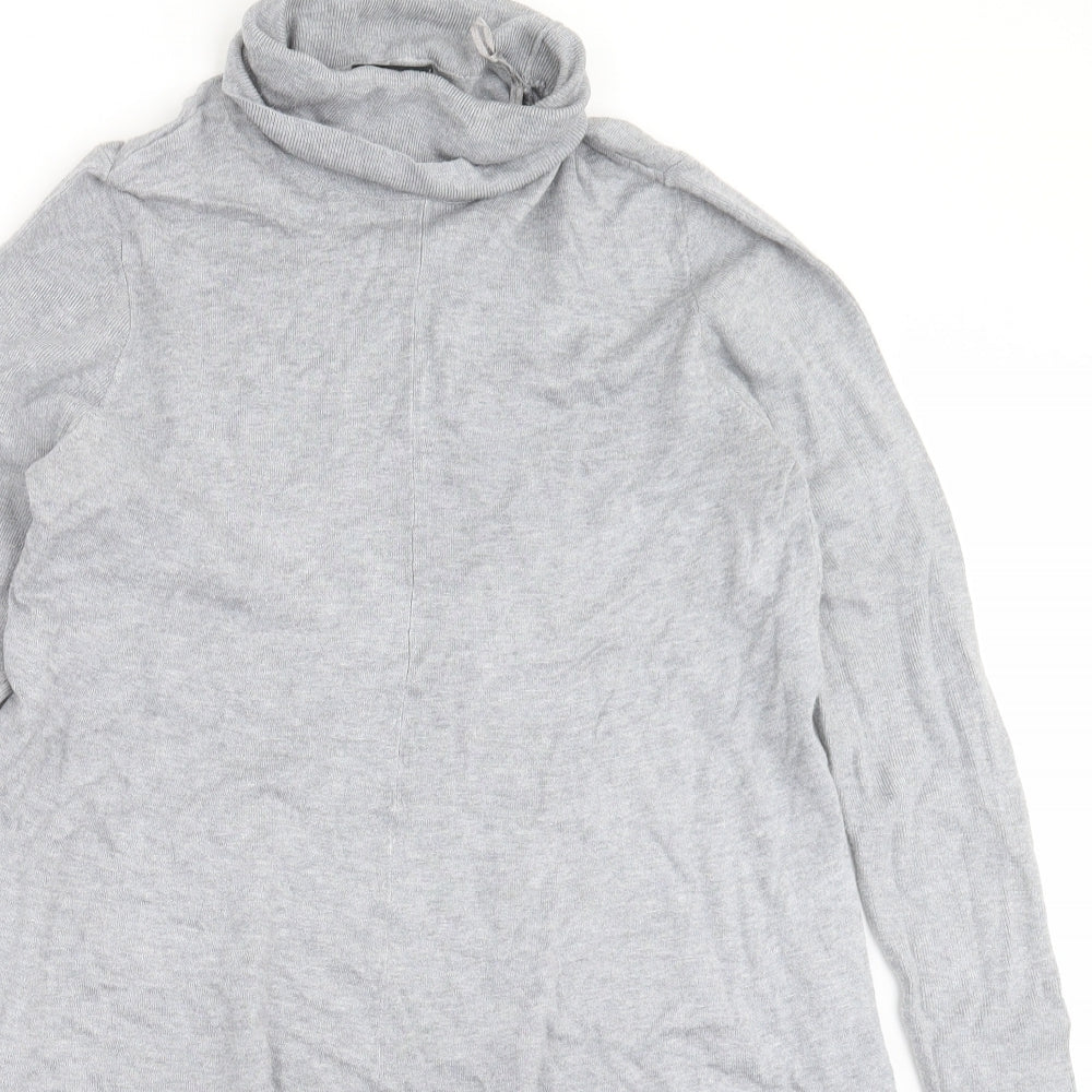 Matalan Womens Grey  Viscose Jumper Dress  Size 12  Roll Neck