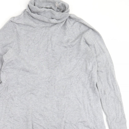 Matalan Womens Grey  Viscose Jumper Dress  Size 12  Roll Neck