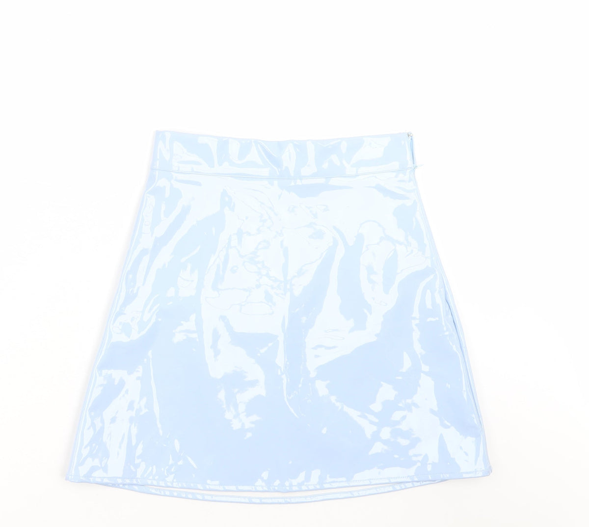 Back view of egrels women’s blue polyester a-line skirt, size S