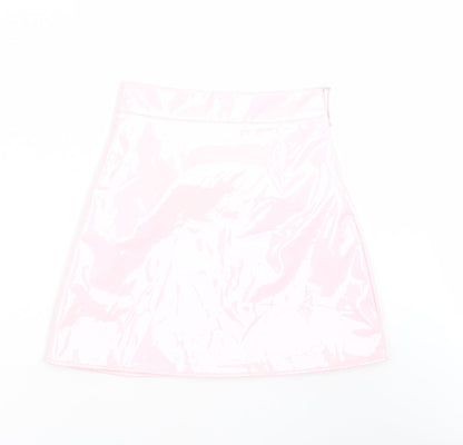 Additional front view of egrels women’s pink polyester a-line skirt, size S
