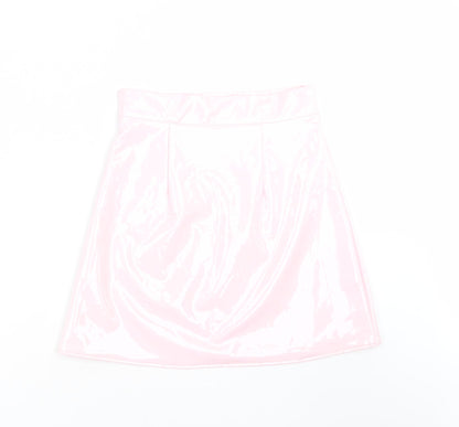 Back view of egrels women’s pink polyester a-line skirt, size S