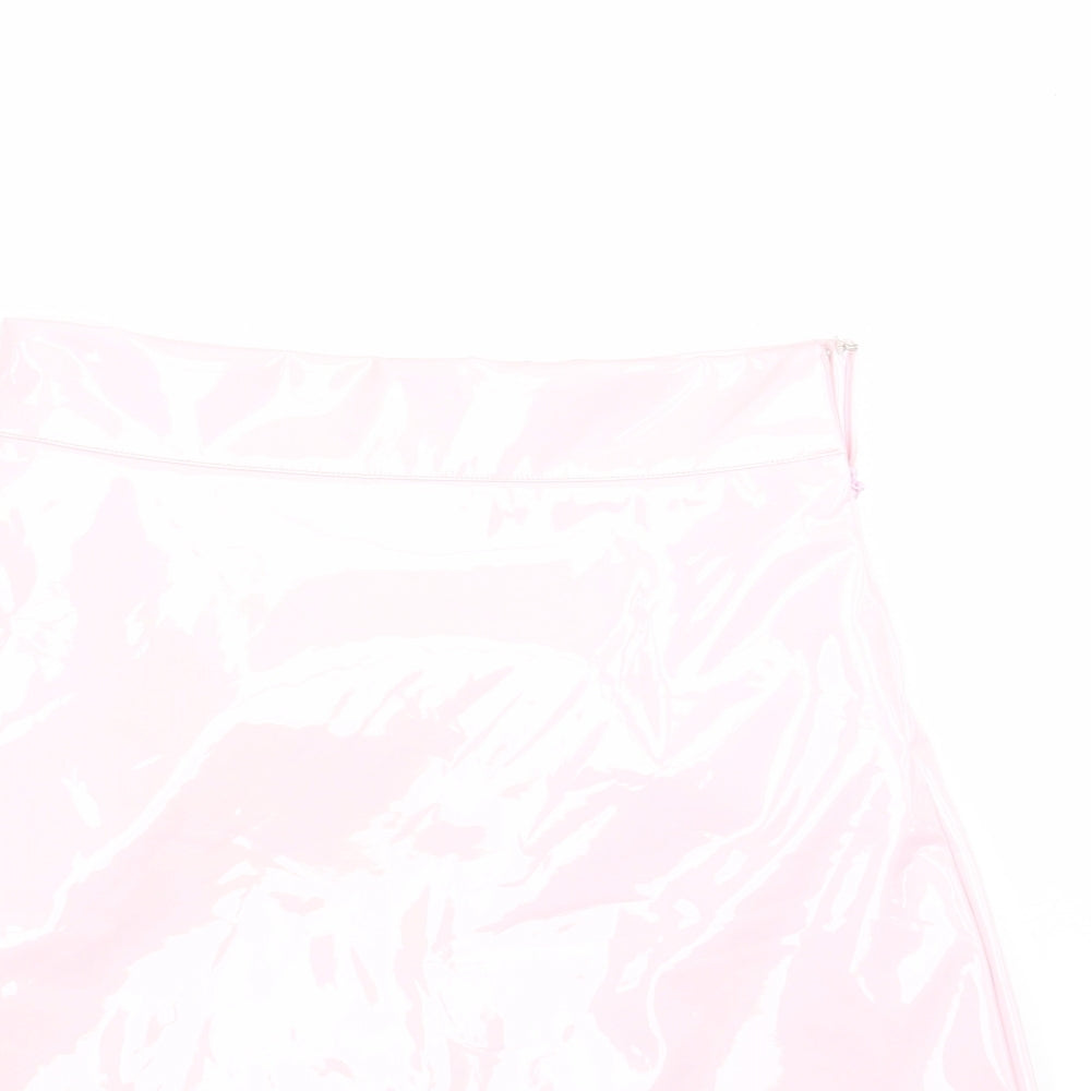 Close-up detail of egrels women’s pink polyester a-line skirt, size S