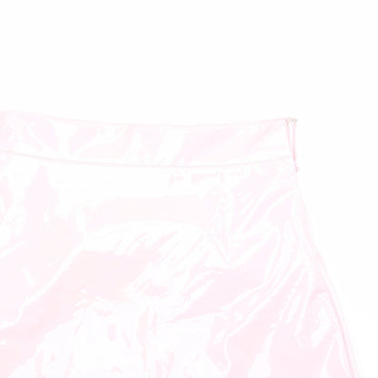 Close-up detail of egrels women’s pink polyester a-line skirt, size S