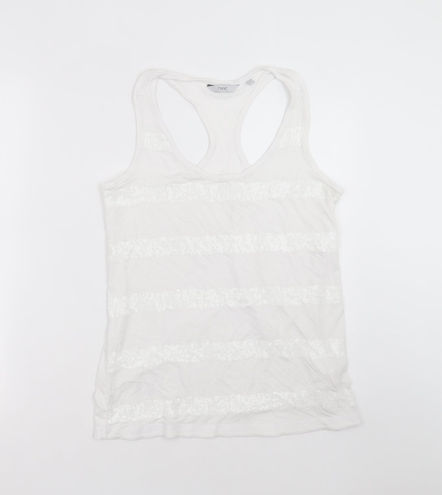 Womens UK Size 12 NEXT White Basic Tank