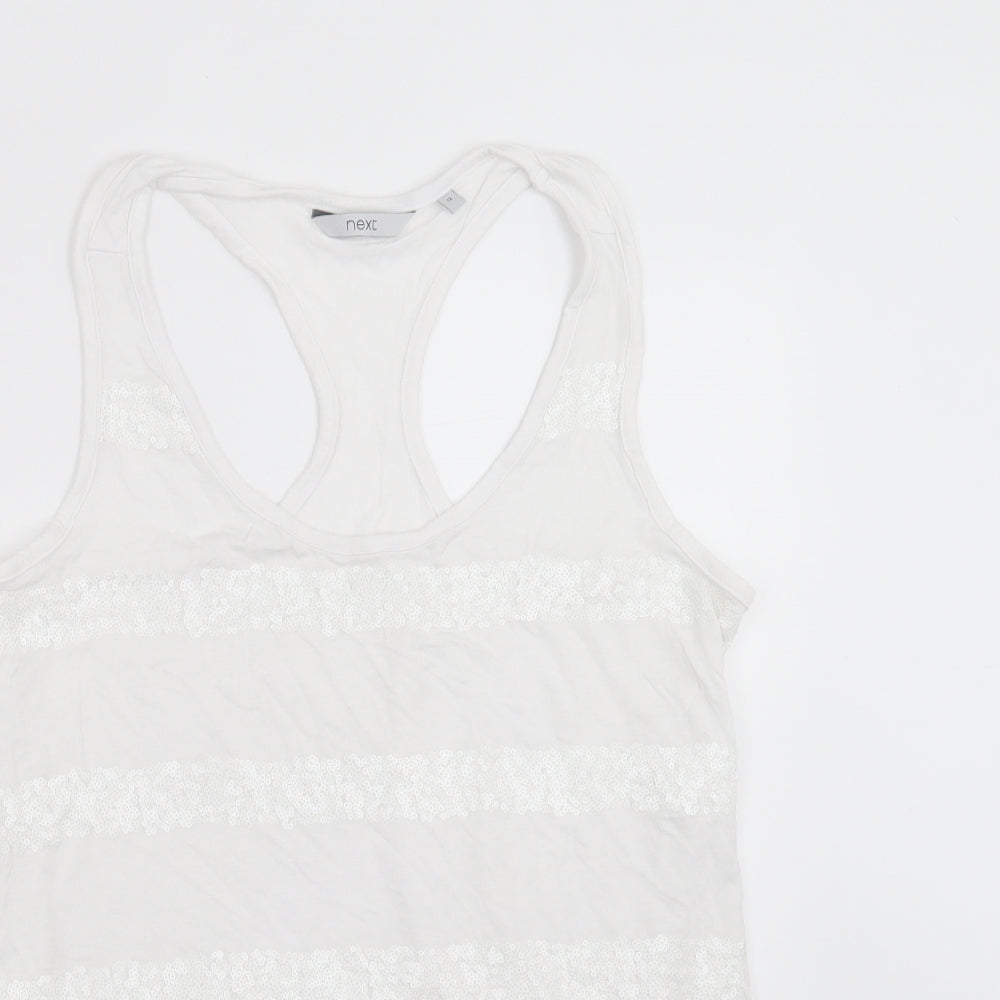 Womens UK Size 12 NEXT White Basic Tank