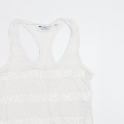 Womens UK Size 12 NEXT White Basic Tank