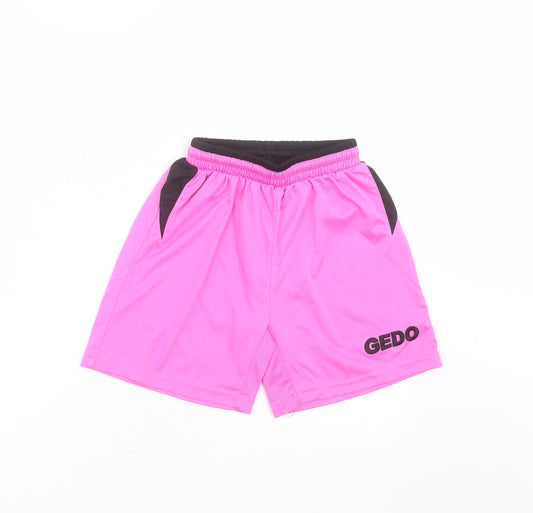 Additional front view of gedo women’s pink polyester athletic shorts, 3-inch leg regular - 3xs