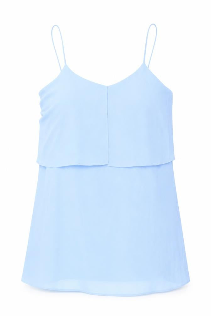 Womens UK Size S Mango Blue Camisole Blouse