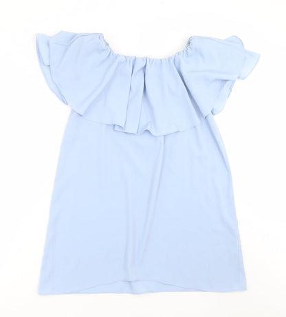 Womens UK Size 10 Topshop Blue Basic Blouse
