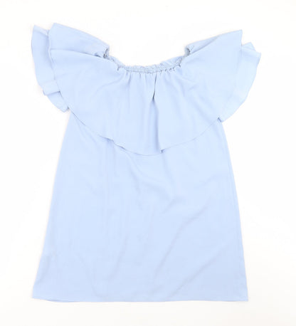 Womens UK Size 10 Topshop Blue Basic Blouse