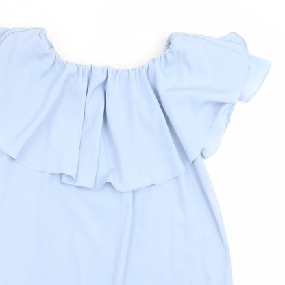 Womens UK Size 10 Topshop Blue Basic Blouse