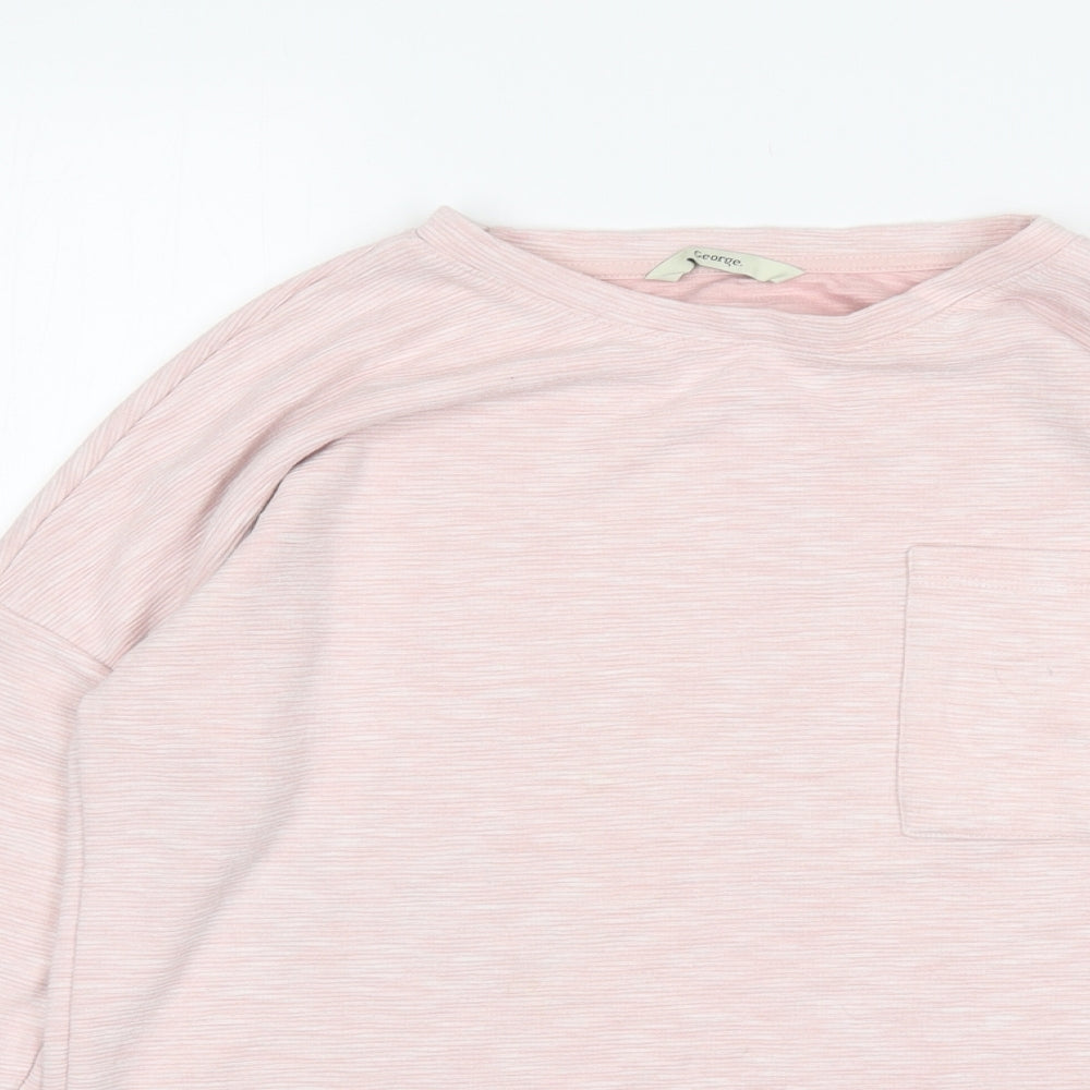 George Womens Pink Round Neck  Polyester Pullover Jumper Size 12