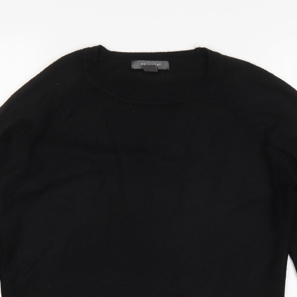 Primark Womens Black Round Neck  Acrylic Pullover Jumper Size XS