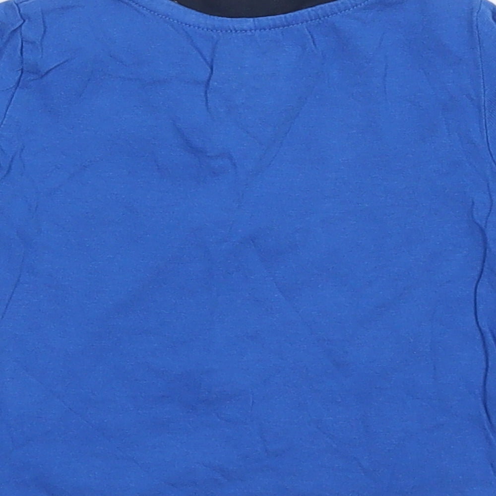 PEP&CO Boys Blue  Cotton Basic T-Shirt Size 9-12 Months Round Neck