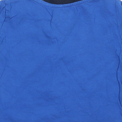 PEP&CO Boys Blue  Cotton Basic T-Shirt Size 9-12 Months Round Neck