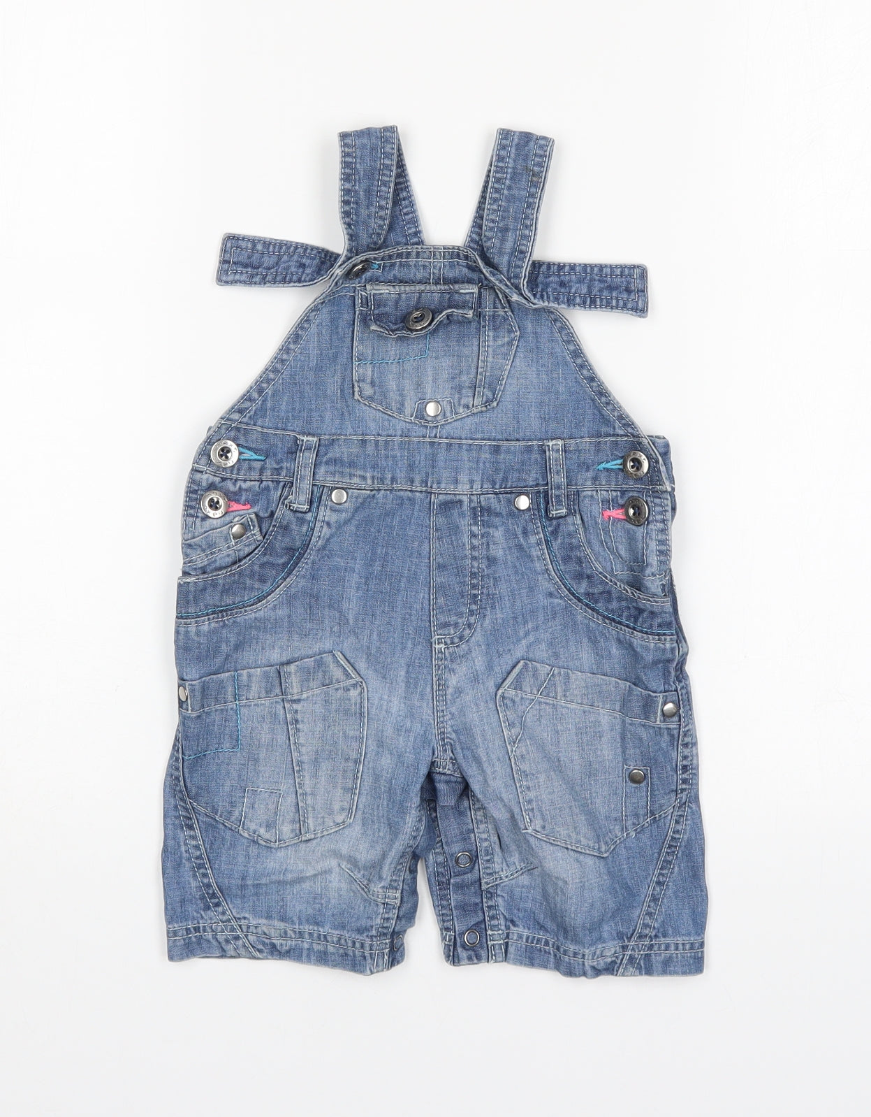 NEXT Girls Blue  Cotton Dungaree One-Piece Size 12-18 Months