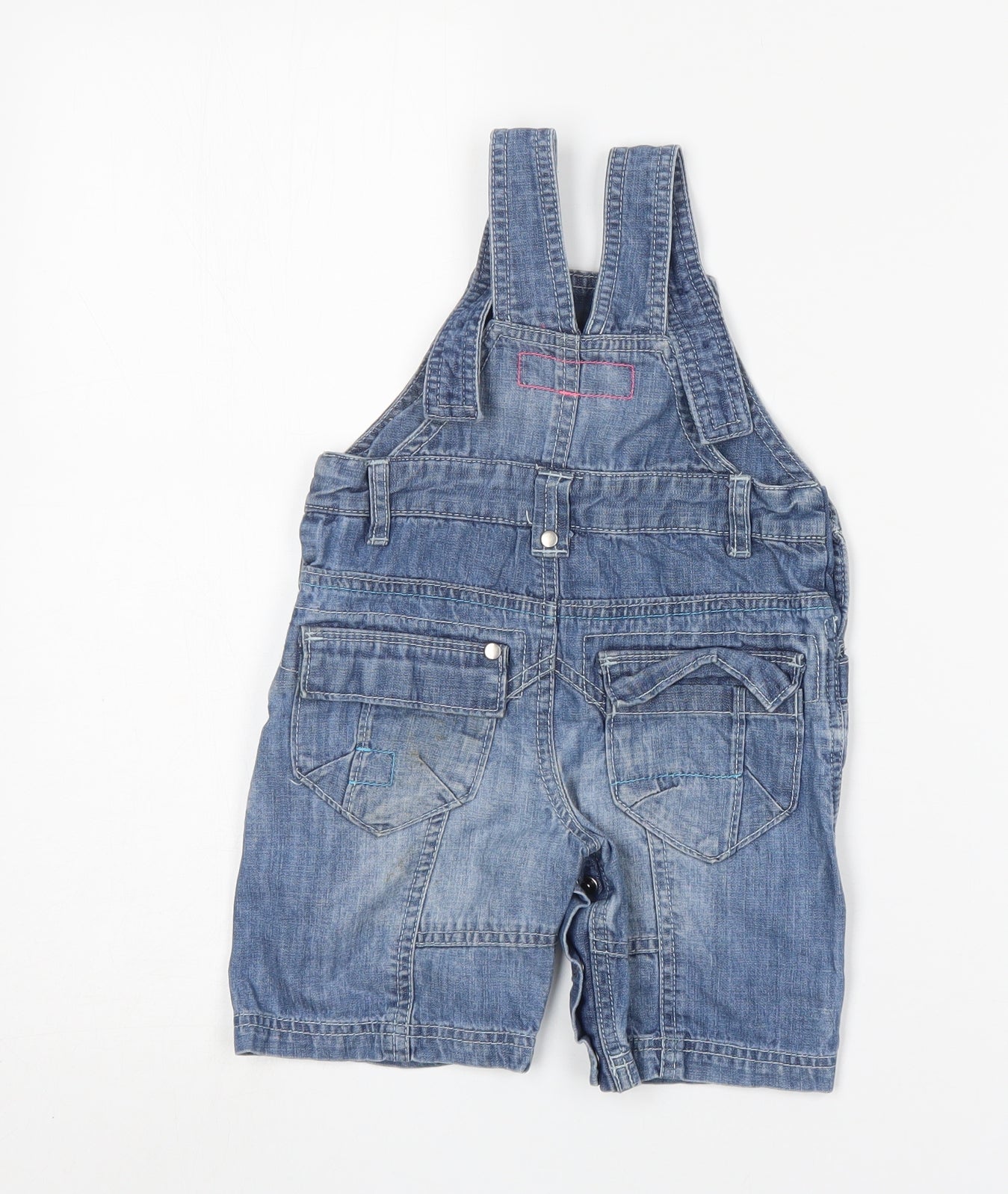 NEXT Girls Blue  Cotton Dungaree One-Piece Size 12-18 Months