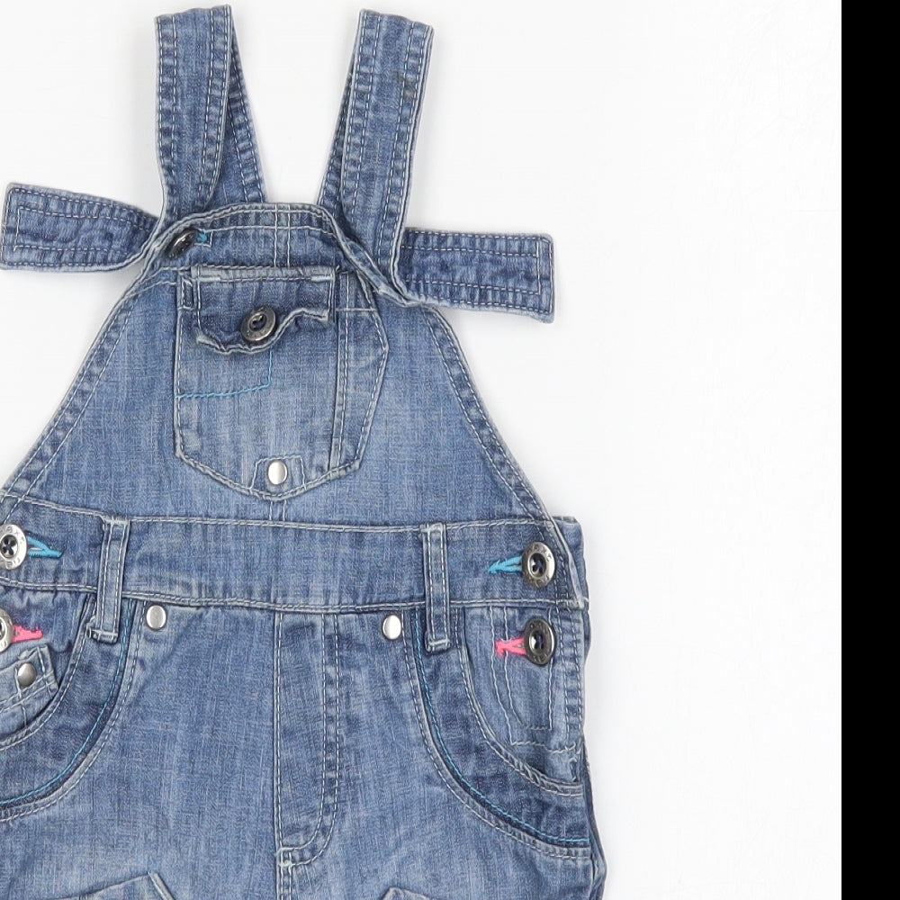 NEXT Girls Blue  Cotton Dungaree One-Piece Size 12-18 Months