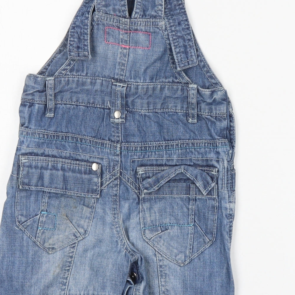 NEXT Girls Blue  Cotton Dungaree One-Piece Size 12-18 Months