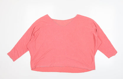 Womens UK Size 8 Preworn Pink Pullover Jumper