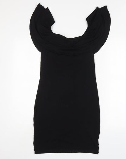 H&M Womens Black  Cotton Mini  Size S  Boat Neck