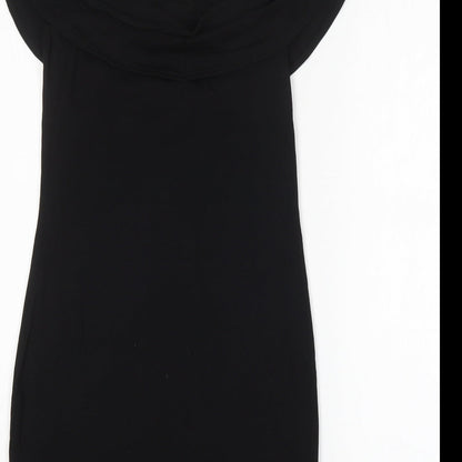 H&M Womens Black  Cotton Mini  Size S  Boat Neck