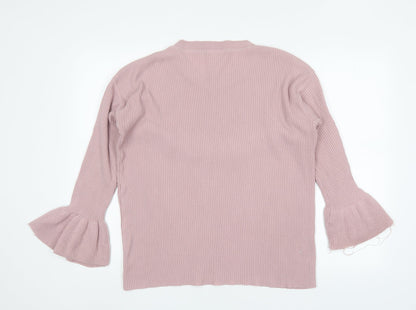 Womens UK Size S Pura Moda Pink Pullover Jumper