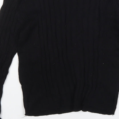 Bershka Womens Black Round Neck  Cotton Pullover Jumper Size M