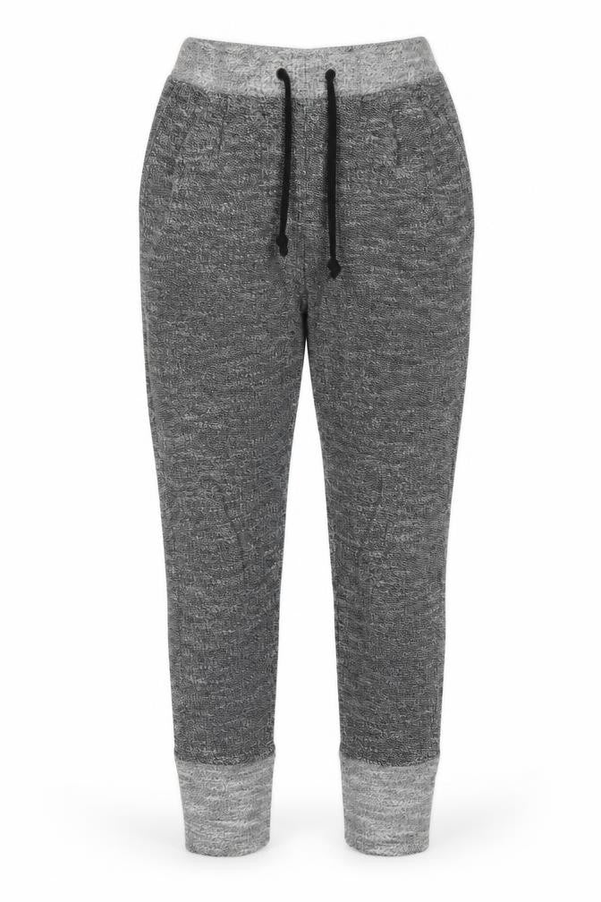 Front view of H&M women’s grey cotton sweatpants, size S, 28-inch leg regular