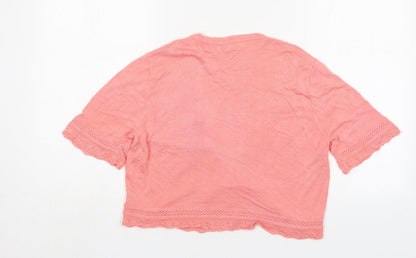 Womens UK Size 16 Peacocks Pink Cardigan Jumper