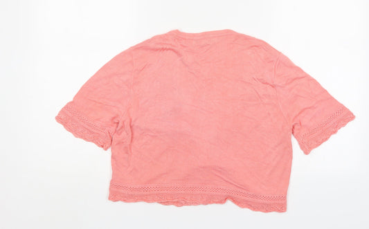 Womens UK Size 16 Peacocks Pink Cardigan Jumper